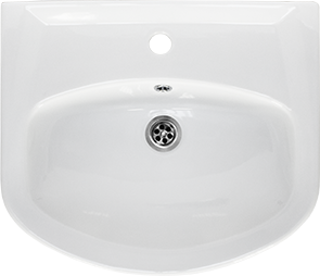 Раковина из сантехнического фаянса Sanita Аттика (Sanita) WB.FN/Attica/50-C/WHT.G/S1 50 см накладная цвет белый 1 отверстие под смеситель
