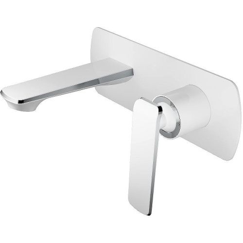 Смеситель для раковины Haiba HB548-8 HB80548-8 встраиваемый в стену белый/хром