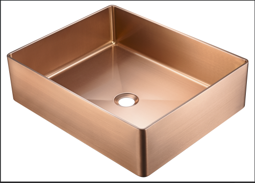 Раковина из нержавеющей стали AltroBagno Accordo AltroBagnoAccordo001011RaSp 50х40 накладная цвет медь