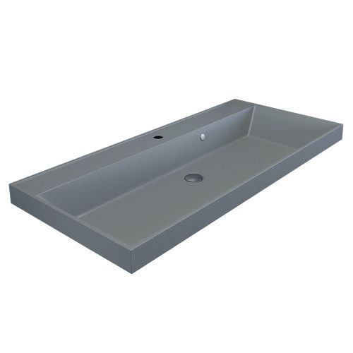 Раковина из искусственного камня Uperwood Classic Quartz 293020638 100х50 полувстраиваемая цвет серый