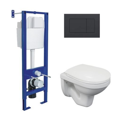 Комплект унитаз с инталляцией и клавишей смыва Berges АТОМ 043338