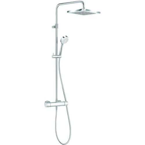 Душевая стойка Kludi LOGO DUAL SHOWER SYSTEM 6809805-00 настенная цвет хром с термостатом