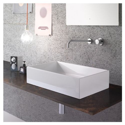 Раковина керамическая Globo Forty3 FO062.BI 60х40 накладная цвет белый без отверстий под смеситель