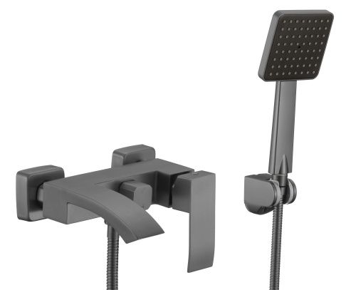 Смеситель для ванны и душа Fmark FS8624Q настенный графит