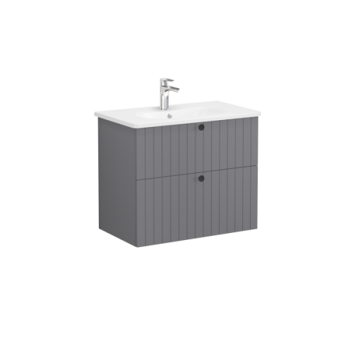 Тумба с раковиной Vitra Root Groove 69438 80х50 подвесная цвет серый