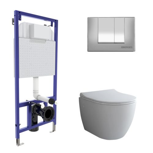 Комплект унитаз с инталляцией и клавишей смыва Berges NOVUM 043267