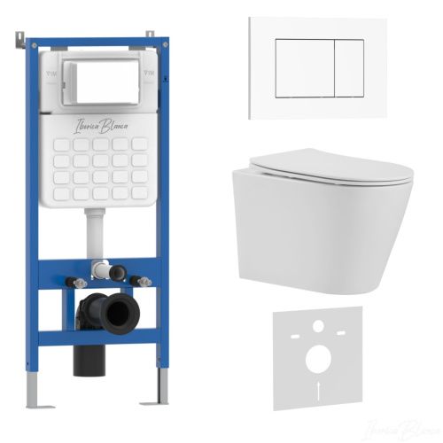 Комплект унитаз с инталляцией и клавишей смыва Iberica Blanca BURGOS ALTO IB001.BRA.231.855