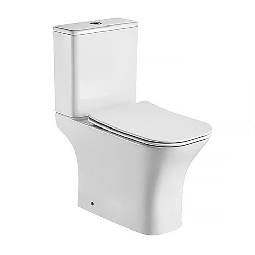 Унитаз-компакт напольный с бачком Azario FRETTA SQUARE AZ-5121 белый с сиденьем микролифт безободковый каскадный смыв