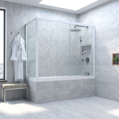 Душевая шторка на ванну Vegas-Glass ZV+ZVF TUR+NOVO ZV+ZVF NOVO 190*90 01 crystalvision 190х140 стекло прозрачное профиль белый ориентация универсальная