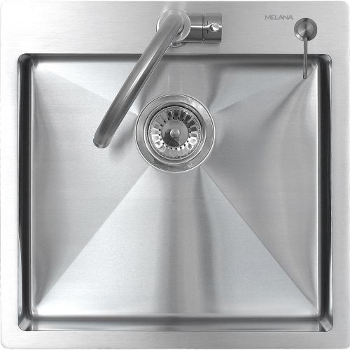 Кухонная мойка Melana ProfLine MLN-R5050H+дозатор 50х50 цвет серый поверхность матовая