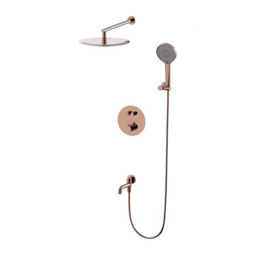 Душевая система Wonzon & Woghand STICK WW-88929010-RG встраиваемая в стену цвет золото с термостатом