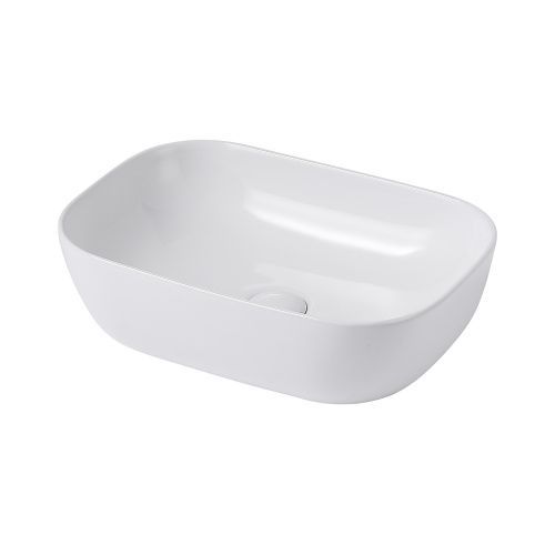 Раковина керамическая Abber RECHTECK AC2200 50х30 накладная цвет белый без отверстий под смеситель