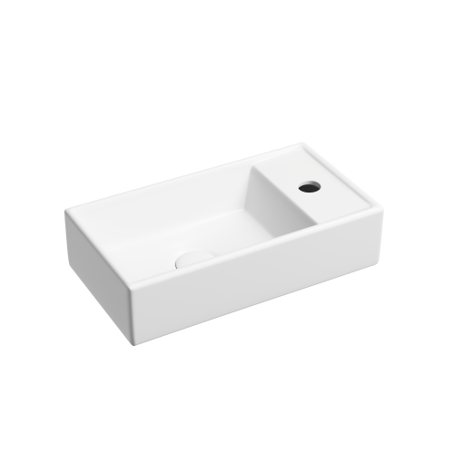 Раковина из сантехнического фарфора Ceramica Nova ELEMENT CN6051LMW 40х20 подвесная цвет белый 1 отверстие под смеситель