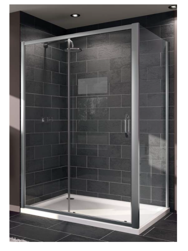 Боковая стенка Huppe X1 140505.069.321 90х190 стекло прозрачное профиль хром