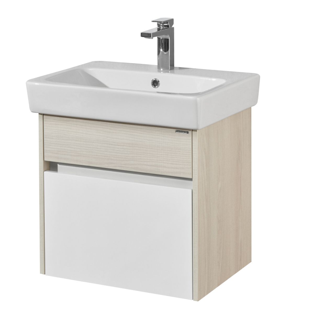 Тумба под раковину Aquaton Верди 1A206701VDAV0 50х40 подвесная цвет белый/бежевый