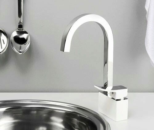Смеситель для кухни Wasserkraft Aller 1060 WHITE 1067W на мойку белый/хром - фото 2