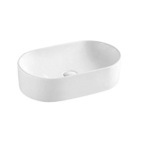 Раковина из сантехнического фаянса Azario AZ-1048 50х30 накладная цвет белый без отверстий под смеситель