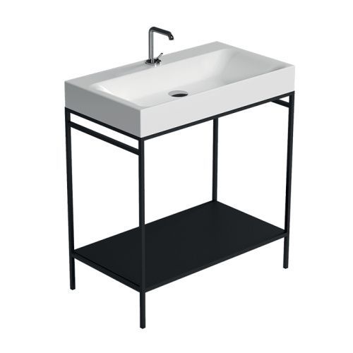 Консоль под раковину Kerasan Cento 924331 80х50 напольная цвет черный