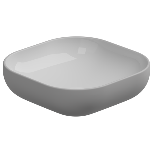 Раковина керамическая GSG Ceramic Design Easy EALAVQU45BI000/033 50х50 накладная цвет белый/серый без отверстий под смеситель