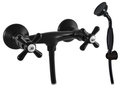 Смеситель для душа RavSlezak MORAVA RETRO MK180.5/1CMAT настенный черный