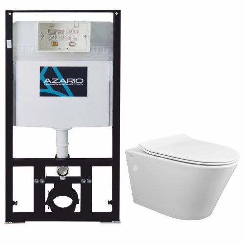 Комплект унитаз с инсталляцией с клавишей смыва Azario  AZ-8010-1000+CR1100NR