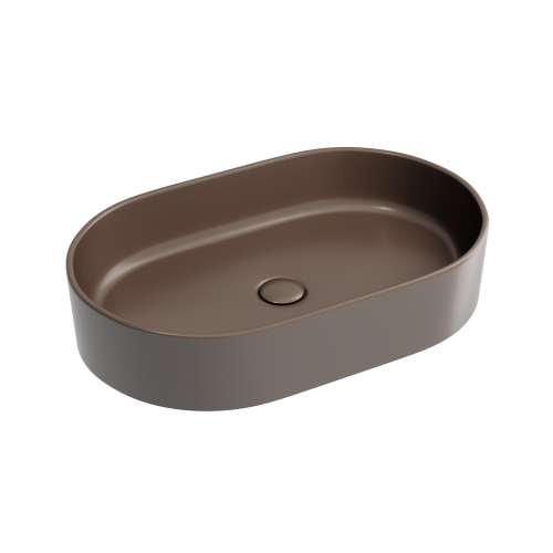 Раковина из сантехнического фарфора Ceramica Nova ELEMENT CN6048MDB 60х40 накладная цвет коричневый без отверстий под смеситель