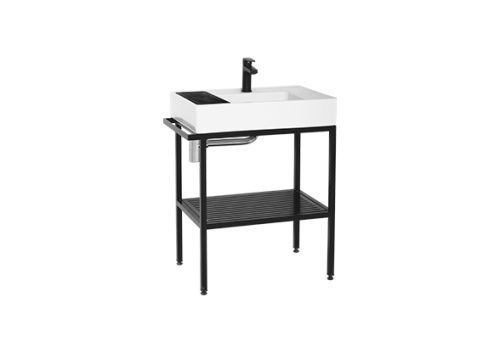 Консоль с раковиной Creavit Arya AR065-M+AR065 70х50 напольная цвет черный