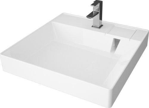 Раковина из искусственного камня Azario SHARP CS00078298 60х60 подвесная цвет белый 1 отверстие под смеситель