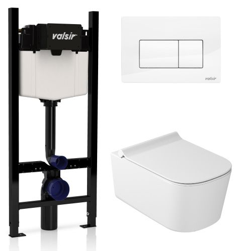Комплект унитаз с инсталляцией и клавишей смыва Valsir KIT VSWG 5486 Slim P1