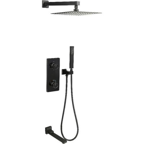 Душевая система ALMAes Tiber TVZ-8805 встраиваемая в стену цвет черный с термостатом
