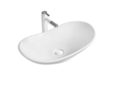 Раковина из сантехнического фаянса CeramaLux 7811A 60х40 накладная цвет белый без отверстий под смеситель - фото 5