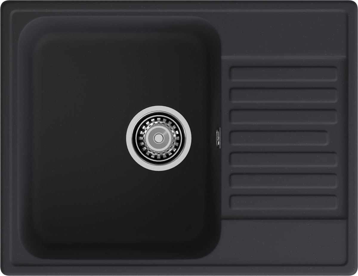 Кухонная мойка Granfest Quarz 13 черный 60х50 цвет черный поверхность матовая
