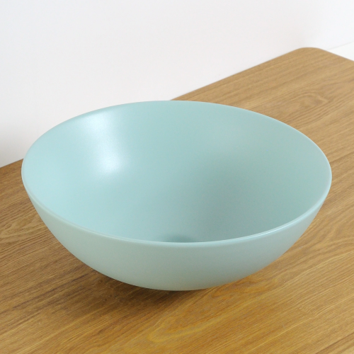 Раковина керамическая Gid Esfera 53402 40х40 накладная цвет голубой без отверстий под смеситель