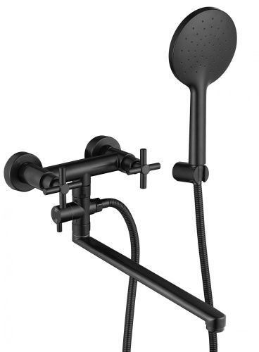 Смеситель для ванны и душа Fmark FS8424H настенный черный