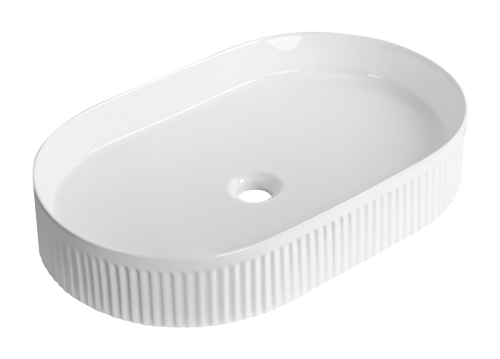 Раковина мебельная из сантехнического фарфора Milleau Nuage MU8009-GW 60 MU8009-GW 60х40 накладная цвет белый без отверстий под смеситель