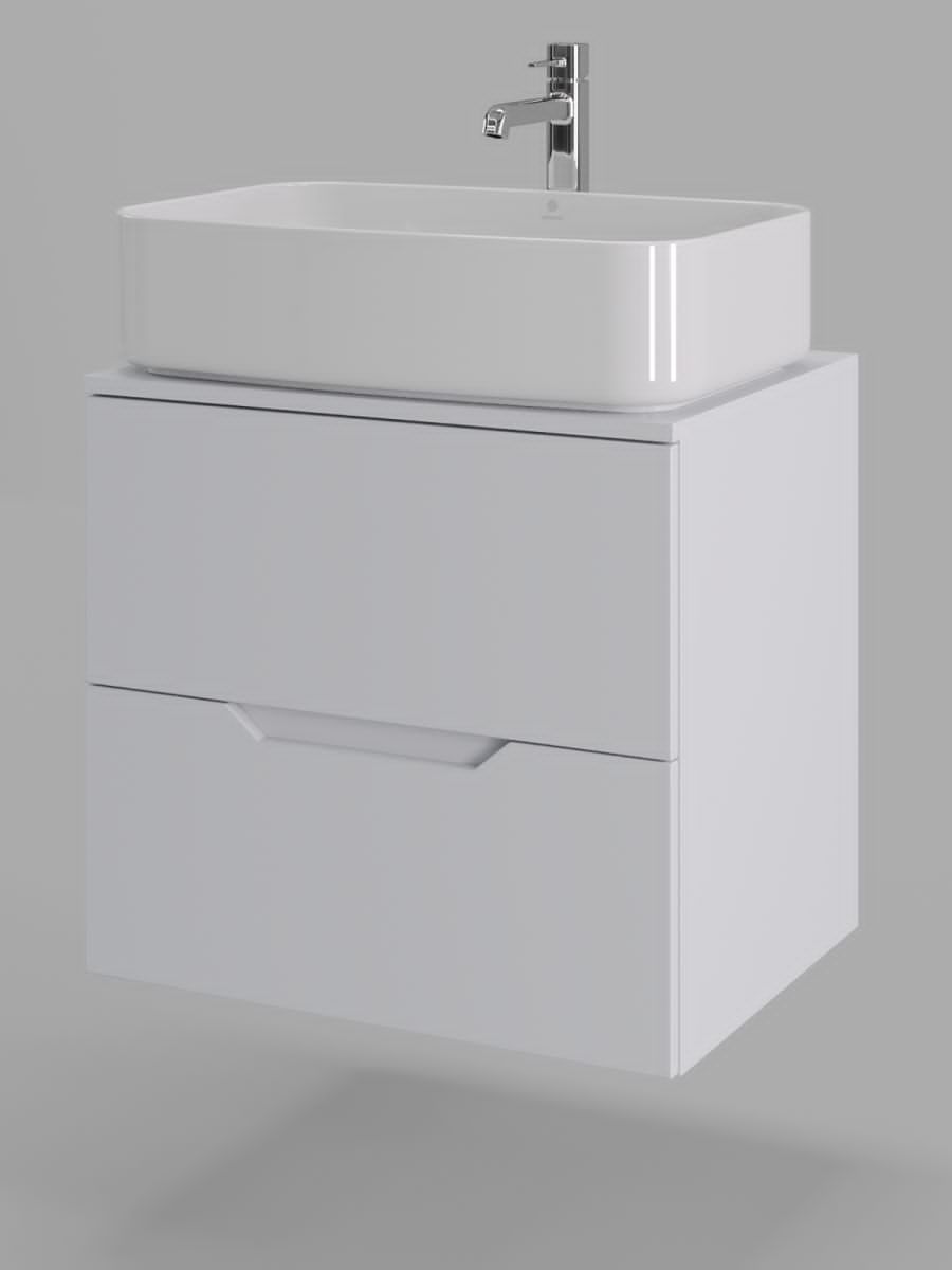 Тумба с раковиной Orange Line Li-60TuwMDF+B07-600W 60х50 подвесная цвет белый