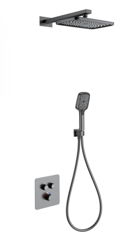 Душевая система Wonzon & Woghand WW-B4003-BGG встраиваемая в стену цвет серый с термостатом