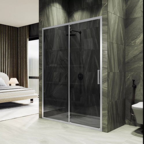 Душевая дверь Maybah Glass MGD-1283-5 100х195 стекло тонированное профиль хром