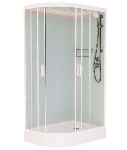 Душевая кабина Frank 418419 100х80 асимметричная с крышей ориентация правая