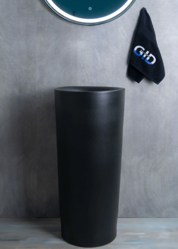 Раковина керамическая Gid Autonomo 81110 40х40 напольная цвет черный без отверстий под смеситель