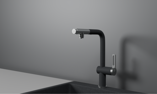 Смеситель для кухни Granula 8169, ГРАФИТ на мойку серый