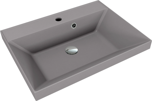 Раковина из искусственного камня Florentina Астория 600 10.170.00600.307 60х50 накладная цвет серый 1 отверстие под смеситель