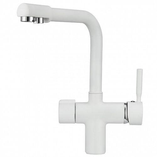 Смеситель для кухни Granula 2088 Арктик+АКС-002 на мойку белый