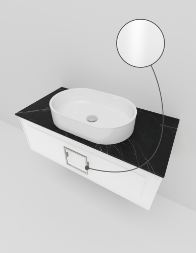 Тумба со столешницей La Fenice CUBO NFNC-01-CUB-B-100-2-GB 100х50 подвесная цвет белый