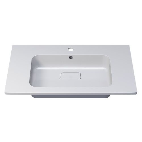 Раковина из искусственного камня Uperwood Lagoon 35480000003 80х50 полувстраиваемая цвет белый