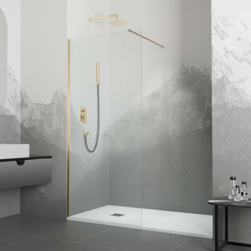 Душевая перегородка RGW Walk In 02101009-16 90х195 стекло прозрачное профиль золото