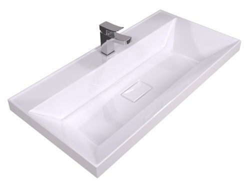 Раковина из искусственного камня Stella Polar Бриз SP-00001481 90х50 встраиваемая цвет белый