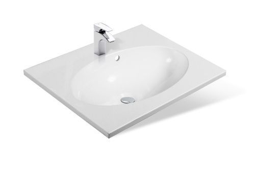 Раковина из искусственного камня Эстет Вегас ФР-00014921 60х50 накладная цвет белый 1 отверстие под смеситель