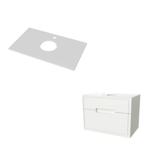 Тумба под столешницу Taliente Olejio 79 см TA-MBO-80PS-blanco белая + Столешница Taliente Olejio 80 см TA-MB-ST80-blanco белая (без раковины)