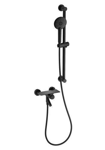 Душевой гарнитур со смесителем Wonzon & Woghand Click WW-FE05L222-MB настенный черный